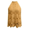 thumbnail image 7 of Halter Tank Tops for Women Summer Sleeveless High Neck Hollow out Lace Boho Dressy Casual Blouse Going out Tops, 7 of 7