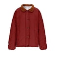 thumbnail image 5 of DHFJKG Quilted Padded Jackets For Women Long Sleeve Snap Button Collared Loose Fit Lightweight Coat Soft Outerwear, 5 of 5