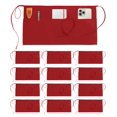 thumbnail image 1 of Utopia Wear Delantal de cintura con 3 bolsillos [paquete de 12] Camarera corta para hombres y mujeres, cocina, restaurante, manualidades, barbacoa, trabajo, delantales (rojo), 1 of 5