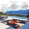 thumbnail image 3 of Japanese Style Outdoor Rug for Patio/Deck/Porch, Non-Slip Large Area Rug 3 x 5 Ft, Modern Cranes Cherry Flower Wave Red Blue Indoor Outdoor Rugs Washable Area Rugs, Camping Rug Carpet Runner, 3 of 8