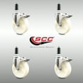 thumbnail image 2 of 5 Inch 316SS Nylon Wheel Swivel 1 Inch Expanding Stem Caster Set Lock Brake, 2 of 2