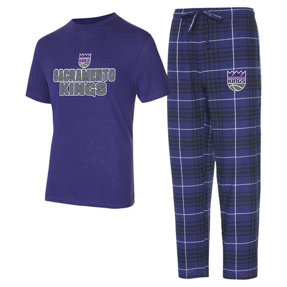 Men's Concepts Sport  Purple/Black Sacramento Kings Vector Top & Flannel Pants Sleep Set