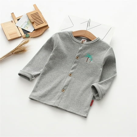 

Cathalem Boys Winter Coat 6 Child Toddler Kids Baby Boys Girls Long Sleeve Cartoon Embroidery Knitted Camouflage Coat Outerwear Grey 2-3 Years