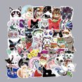 thumbnail image 2 of Paquete de 50 pegatinas de gato para portátil, impermeables, pegatinas de gato Kawaii, pegatinas de gato de dibujos animados para botellas de agua, calcomanías para adultos y adolescentes Brillar Juguete, 2 of 4