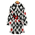 thumbnail image 4 of Gambling Casino Cards Night Robe Long Sleeve V Neck Robe With Belt Women's Sleepwear Dresses, 4 of 9