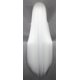 thumbnail image 2 of Zhuge Peluca lacia súper larga de 100 cm sin flequillo con raya en el medio, color blanco, para fiesta, anime, cosplay, cabello extra largo (blanco), 2 of 5