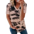 thumbnail image 1 of Womens Striped Color Block Short Sleeve Causal Blouses T Shirts Tops, 1 of 7