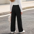 thumbnail image 5 of hotojiny Girls Corduroy Pants Casual Loose Wide Leg Kids Trousers with Pockets Comfy Pull on Plain Uniform Pants(Black,7-8 Years), 5 of 8