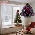 thumbnail image 4 of Stylish Metal Hanging Christmas Tree Wind Spinner - Geometric Diamond Pattern with Black White Pink Blue & Pink Dots for Garden Decor, 4 of 7