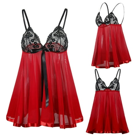 

UDAXB Lingerie Women Lace Sexy Lingerie Underpants Nightdress Skirt Pajamas Underwear Set