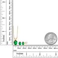 thumbnail image 5 of Gem Stone King 14K Yellow Gold Green Nano Emerald Pendant Earrings Jewelry Set for Women | 2.30 Cttw | Gemstone May Birthstone | Oval 9X7MM | with 18 inch Chain, 5 of 5