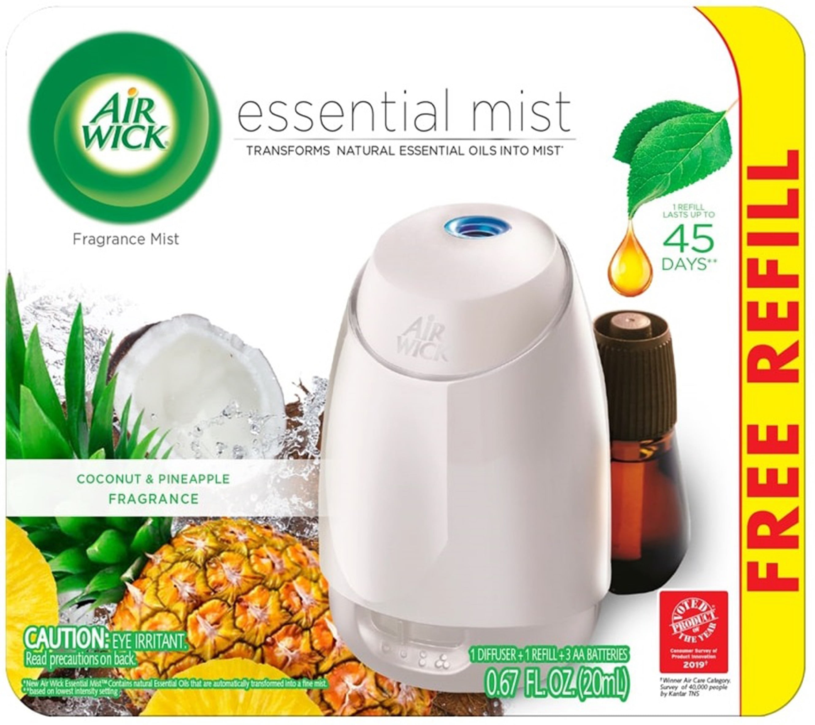 Air Wick Essential Mist Starter Kit (Diffuser + Refill), Coconut and