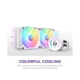 thumbnail image 2 of NZXT Kraken Elite RGB 240mm - RL-KR24E-W1 - RGB AIO CPU Liquid Cooler - Customizable LCD Display - 2 x F120RGB Core Fans Radiator Fans White LGA 1851 / AM5 Compatible, 2 of 6