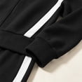 thumbnail image 4 of Wenini Women's 2 Piece Tracksuit Set Long Sleeve Zip up Short Top with Wide Leg Pants Color Blocking Sportswear Outfit, 4 of 7