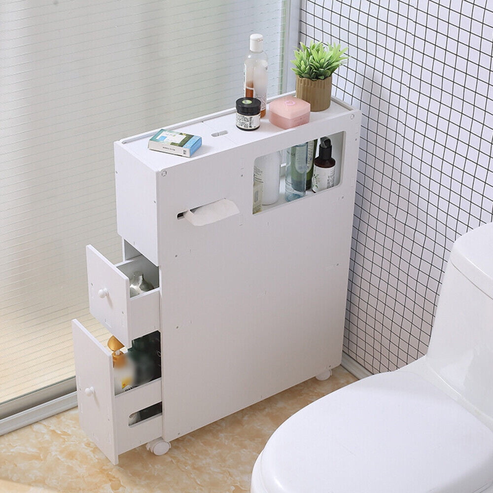 GOODY Gap storage cabinet Movable Plastic cabinet with Wheel Room organizer Storage  Box Bathroom storage