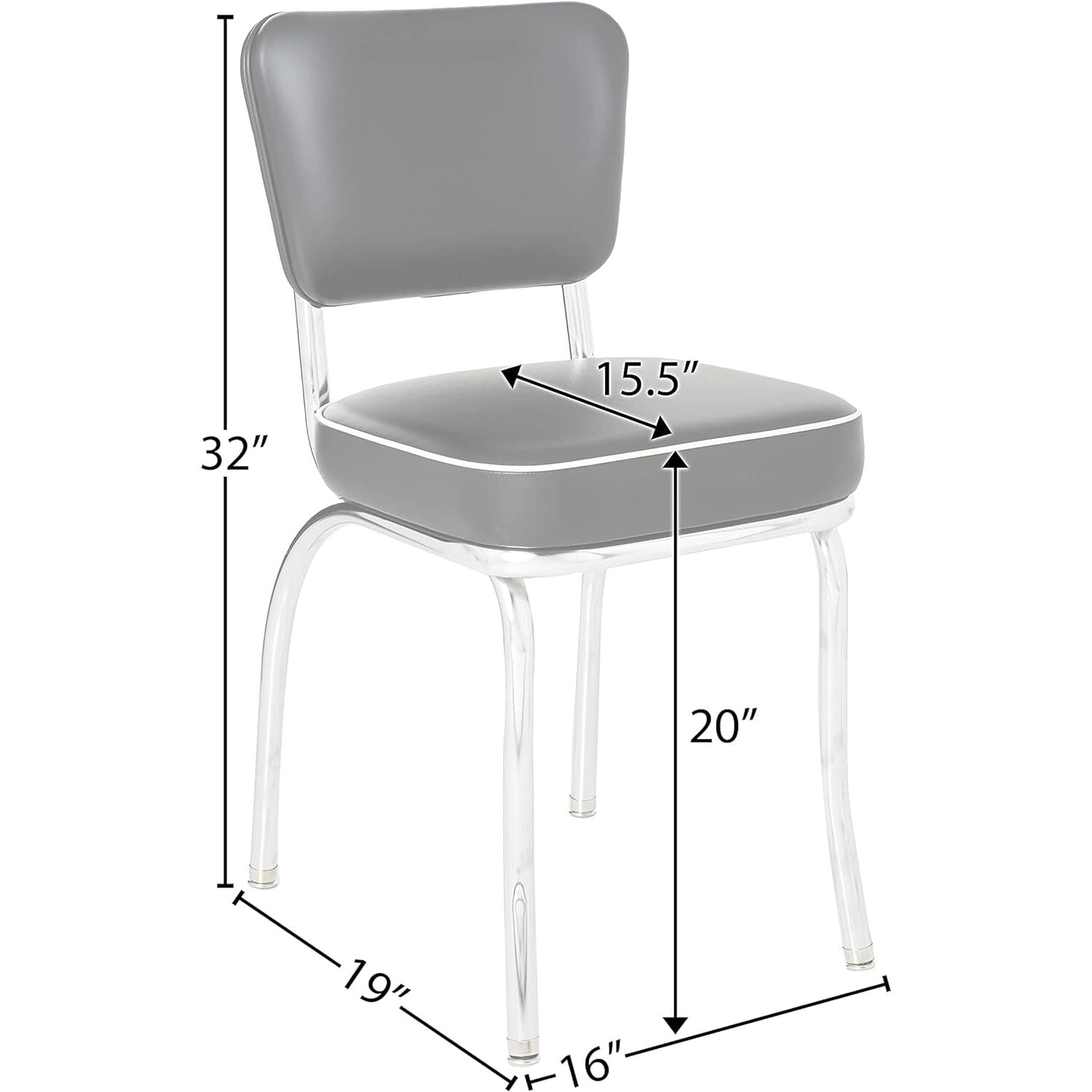 Richardson Seating Diner Chair with 2" Box Seat-Color:Black