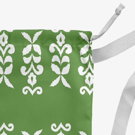 Simply Daisy Canvas Floral Stripes 18 x 29 in Green Laundry Bag