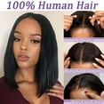 thumbnail image 2 of Peluca Pinketer, pelo humano liso sin pegamento, 16 pulgadas, 180% de densidad, 2 of 7