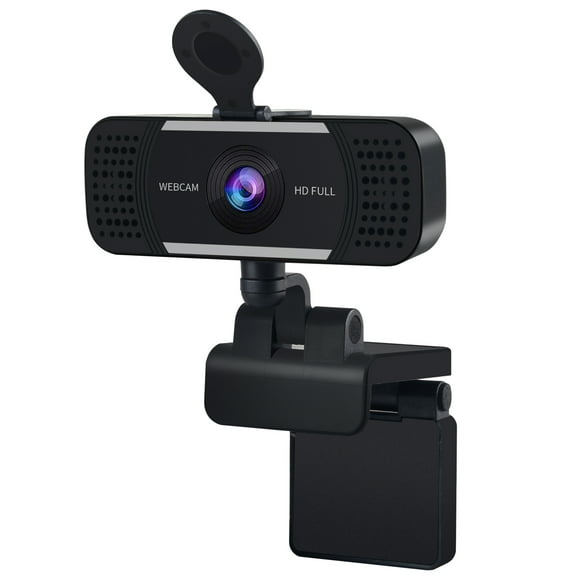 HONGGE 1080P Web Camera, HD Webcam with Microphone & Privacy Cover, 110-degree Wide Angle, Plug and Play