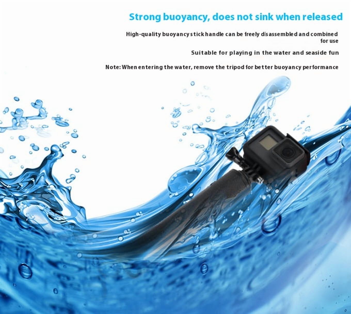 Three-Way Action Camera Grip Tripod Pole - Bigcan Multifunction Selfie Stick with Extension Arm, Waterproof Floating Handle for GoPro Hero 11/10/9, DJI Action 3/4, POV Shots and Travel Vlogging