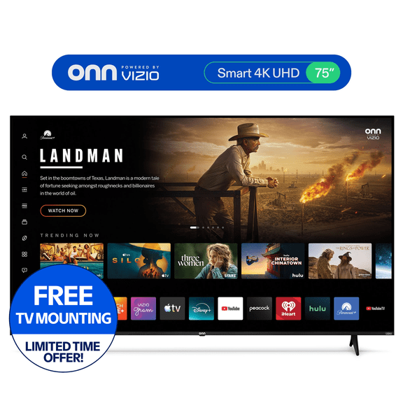 onn 75" Class 4K UHD Powered by VIZIO Smart Television, 75S4V4