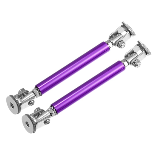 1 par Universal ajustable aleación de aluminio 3 "-5" 75mm parachoques delantero del coche labio divisor puntal amarre para varilla barras de soporte púrpura