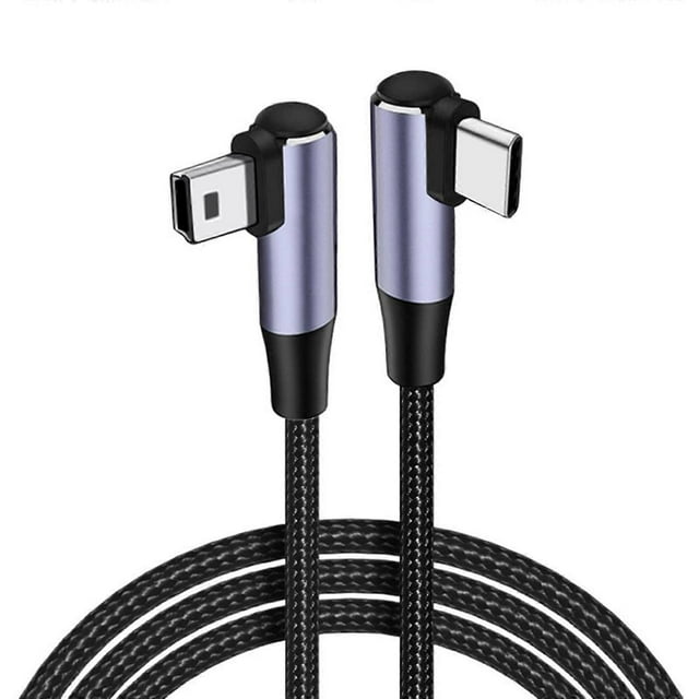 USB 2.0 Type C To USB Data Transfer Cable, Right Angle Connectors Cord for Cameras and Game Controllers