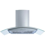 Winflo  30" Convertible Stainless Steel/Glass Wall Mount Range Hood with Baffle Filters
