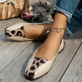 thumbnail image 3 of Dress Shoes for Women Fashion Leopard Leather Square Toe Ballet Flats Business Office Formal Slip on Dressy Loafers Ladies, 3 of 6