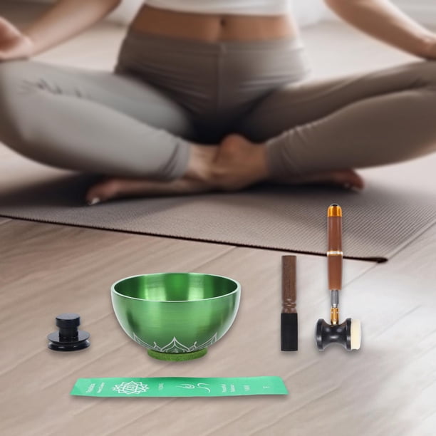 Juego de cuencos tibetanos para cantar, cuencos de sonido para meditación, artesanía relajante, adorno hecho a mano con mazo de madera para meditación F5