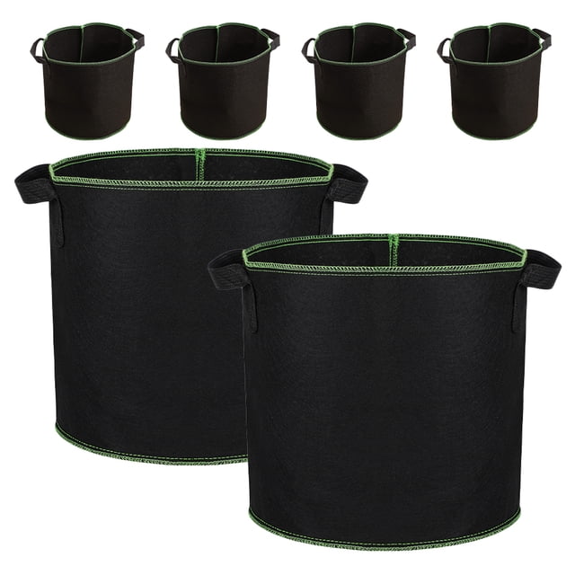 BESTYASH 6Ud Bolsas De Plantación Negro En Tela No Tejida Para Cultivo De Plantas En Balcones Y Huertos
