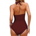 thumbnail image 2 of Womens Swimsuits Spring Summer Solid Color Beach Vacation Casual Plus Size Tankini Swimwear Black, 2 of 4