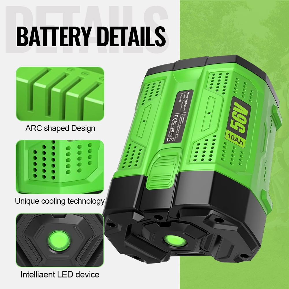 Upgrade Battery Replacement for EGO 56V 10Ah Battery Lithium-Ion 56 Volt Batteries BA2800