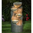 thumbnail image 4 of LuxenHome Fontaine Extérieure Moderne en Ciment Gris avec Lumières, 4 of 11
