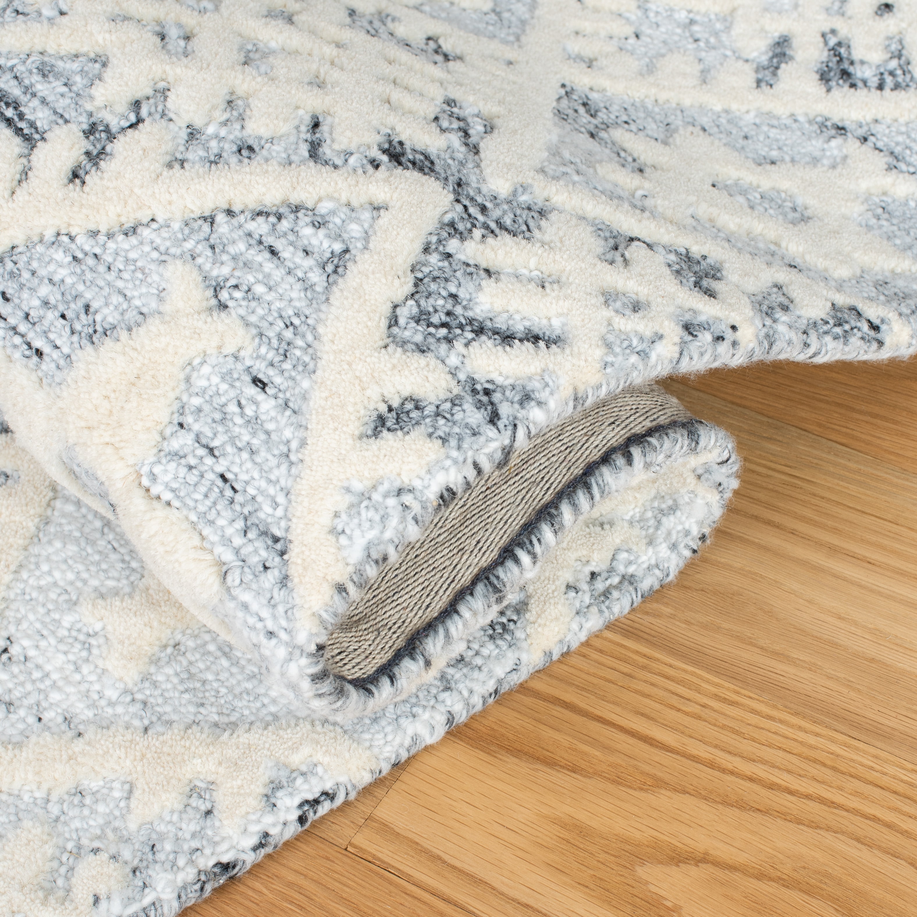 SAFAVIEH Roslyn Desi Geometric Area Rug, Grey/Ivory, 5' x 8'