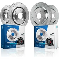 Detroit Axle - Brake Rotors for 2018-2022 Honda Odyssey Drilled and Slotted Disc Brake Rotors 2019 2020 2021 Replacement : 12.60" inch Front and 12.99" inch Rear Rotor