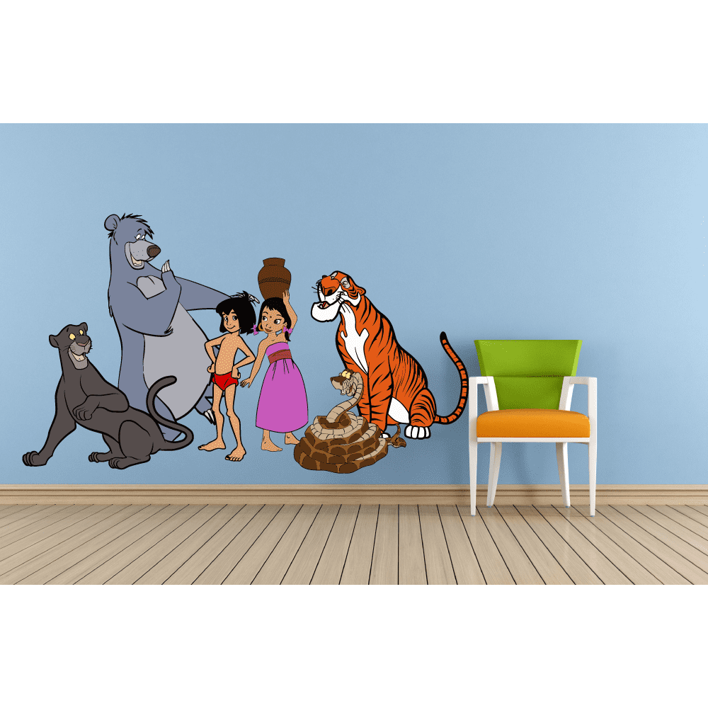 Jungle Book Cartoon Characters Colorful Decors Wall Sticker Art Design