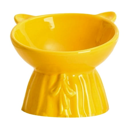 Leodye 1PCS Food Bowl Large Capacity Pet Feeding Cute Drinking Bowl Neck Protection Food Water Bowl fors -5.1 1x 4.72x4.52in