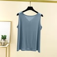 thumbnail image 4 of Timegard Tank Tops for Women Summer Pajamas Loose Soft Loungewear V Neck Ruched Sleeveless Tee Tops, 4 of 6