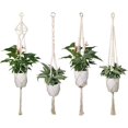 thumbnail image 1 of Juego de 4 cestas colgantes de macramé, cesta colgante de cuerda de algodón, colgador para macetas y plantas, 41 pulgadas, 4 patas, 1 of 6
