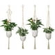 thumbnail image 1 of Juego de 4 cestas colgantes de macramé, cesta colgante de cuerda de algodón, colgador para macetas y plantas, 41 pulgadas, 4 patas, 1 of 6