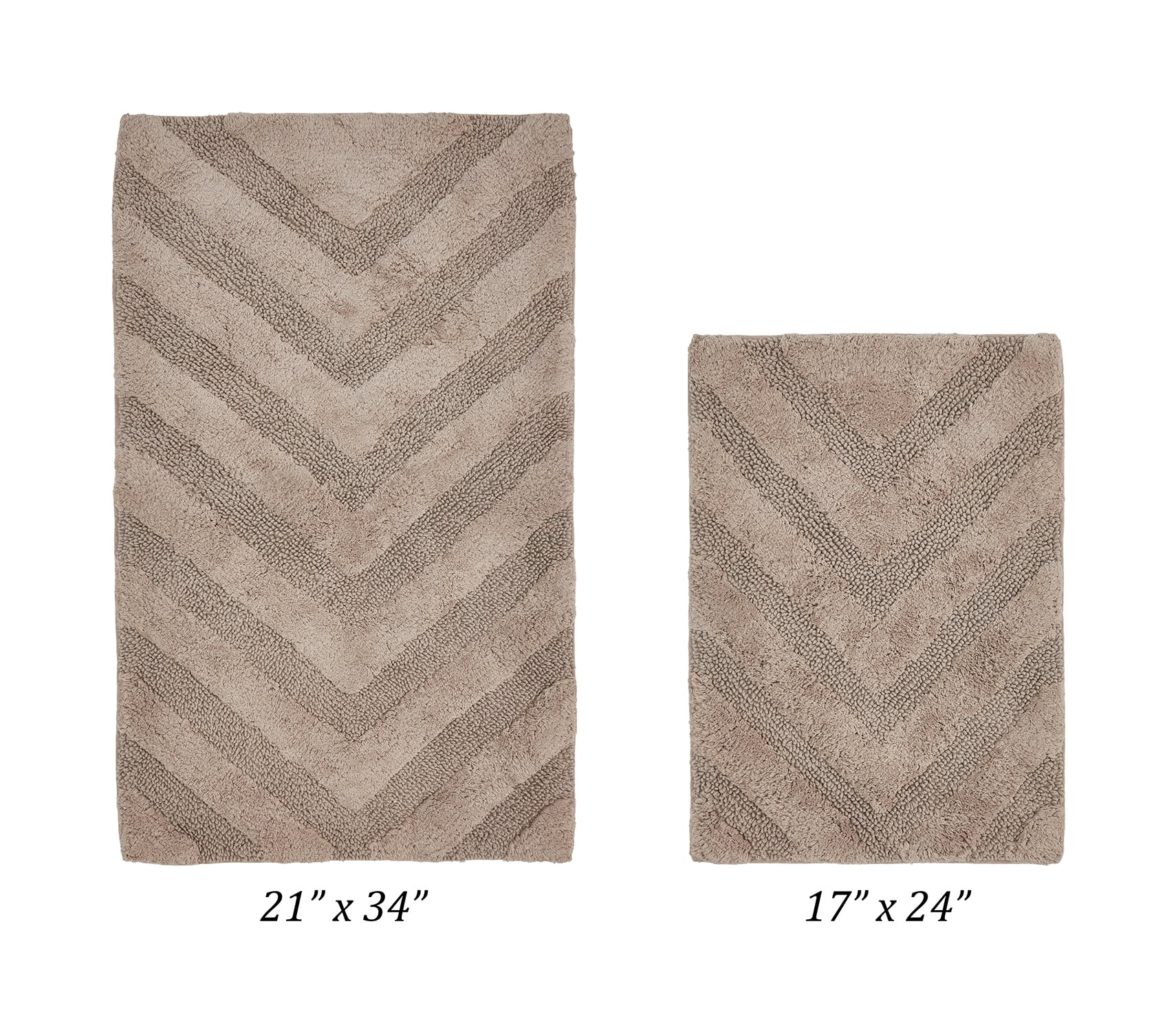 Better Trends 2 Piece Bathroom Rug Set 100% Cotton Extra Soft Tufted Bath Rug Water Absorbent Non-Slip Bath Mat Machine Washable (Beige) Hugo Collection