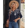 thumbnail image 5 of Zeagoo Women Blouses Casual Long Sleeve Spring Fall Tops Henley V Neck Floral Boho Shirts Dressy Summer Clothes, 5 of 6