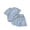 Light Blue*, variant on Girls Summer Outfits Letter Print Short Sleeve Crew Neck Tees and Shorts 2 Piece Casual Playwear Kids Clothing Sets Light Blue