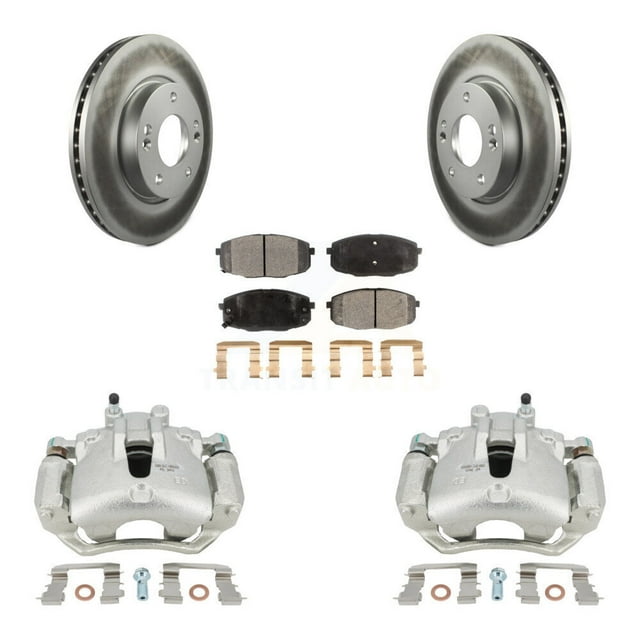 Transit Auto Front Disc Brake Caliper Coated Rotors and Ceramic Pads Kit for Car Hyundai Elantra KCG-100668T