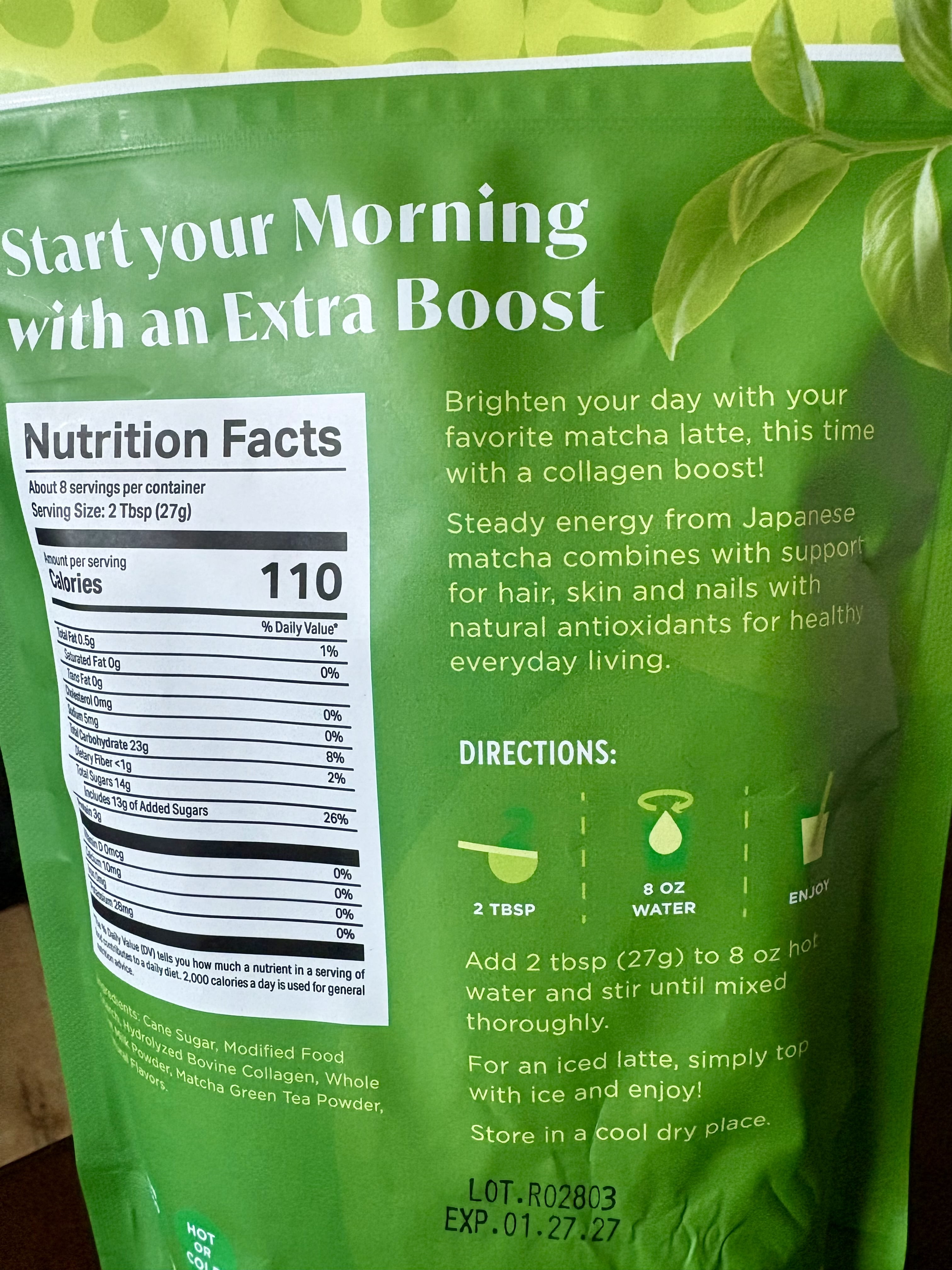 Karma Kitchen Matcha Collagen Latte Mix Vanilla 7.5oz