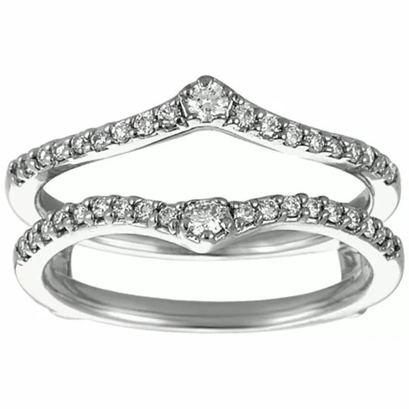 Round Cut Lab Created Diamond 2.00Ct 14k White Gold Plated Wedding Enhancer Wrap Band