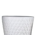 thumbnail image 2 of Benjara BM219174 Ceramic Round Pot with Diamond Pattern & Tapered Bottom, White - Set of 2, 2 of 5
