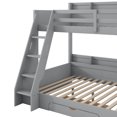 thumbnail image 6 of Euroco Twin over Full Bunk Bed with Shelves and Drawer for Kids Teens, LED Light and USB Charging Station, Gray, 6 of 13