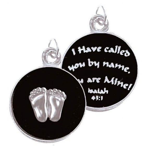 Precious Feet, Silver Plated, Isaiah 43:1 Pro-Life Jewelry, Charm